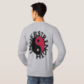 Lange hoes, grijze binnenste logo t-shirt (Achterkant volledig)