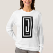 lange hoes met zwarte j draag design logo t-shirt (Voorkant)