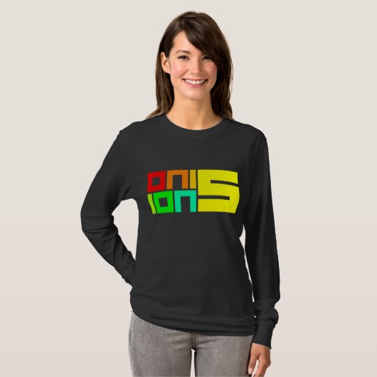 Lange hoes regenboog t-shirt (Voorkant volledig)