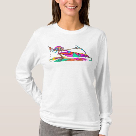 Lange hoes t-shirt met danser (Voorkant)