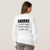 Lange hoes van Hijab (wit) T-shirt (Achterkant volledig)