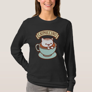 Lange hoes van T-Shirt voor dames - "CATPUCCINO"