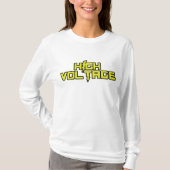 Lange hoes voor hoge spanning V-nekstuk (wit) T-shirt (Voorkant)