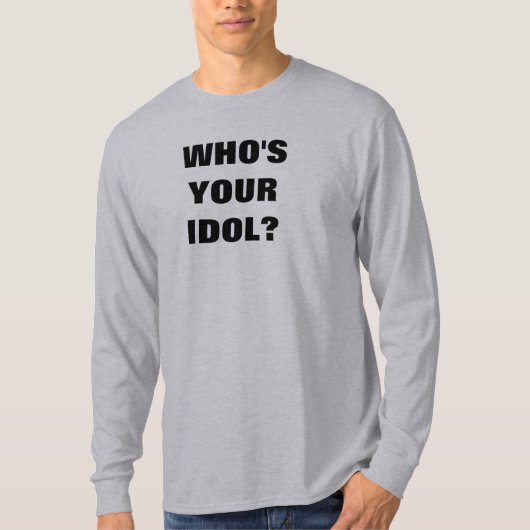 Lange hoes "Wie is jouw Idol?" Shirts (Voorkant)