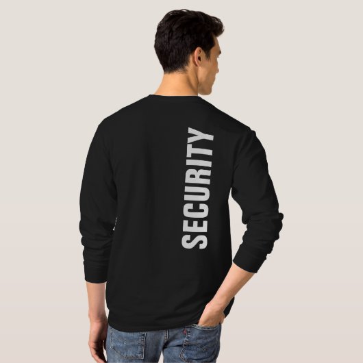 Lange hoes, zwart en witte Sjabloon, Mannen beveil T-shirt (Achterkant volledig)