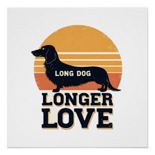 Lange Hond Langere Liefde Vintage Dachshond Zonson Perfect Poster
