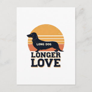 Lange Hond Langere Liefde Vintage Dachshund Zonson Briefkaart