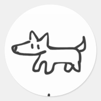 lange hond ronde sticker