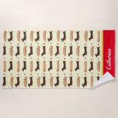 Lange honden - Dachshunds, geel en rood Strandlaken (Voorkant)