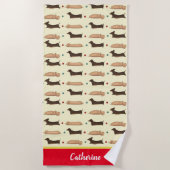 Lange honden - Dachshunds, geel en rood Strandlaken (Voorkant)