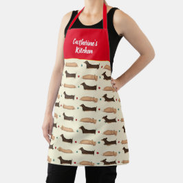 Lange honden - Dachshunds - Rood Apron Schort
