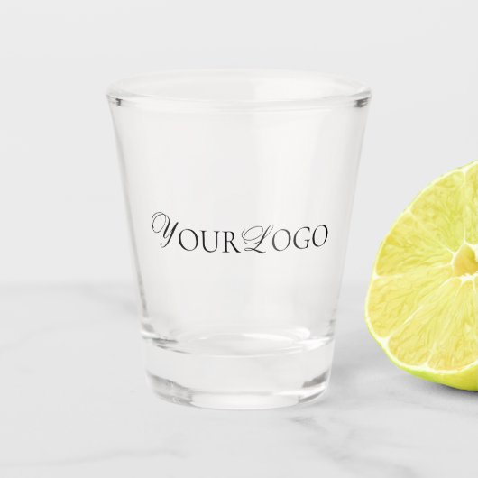 Lange Horizontale Douane Logo Tekst Bedrijf Shot Glas (Voorkant)