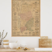  Lange Island City NY Map (1876) Poster (Keuken)
