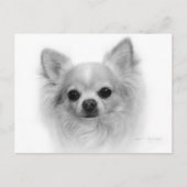 Lange jas Chihuahua - Fine Art by Hand Briefkaart (Voorkant)