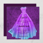 Lange jurk Sweet 16 (Paarse) Kaart (Voorkant / Achterkant)