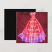 Lange jurk Sweet 16 (Rood) Kaart (Voorkant / Achterkant)