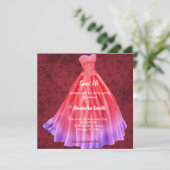Lange jurk Sweet 16 (Rood) Kaart (Staand voorkant)