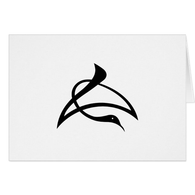 Lange karakter kraanvogel (Voorkant Horizontaal)