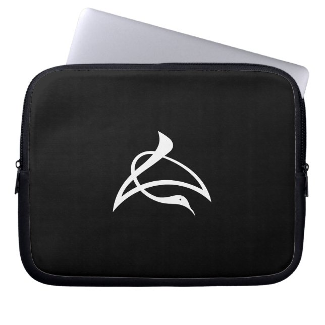 Lange karakter kraanvogel laptop sleeve (Voorkant)