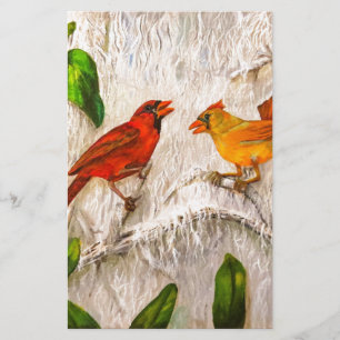 Lange kardinaalvogels briefpapier