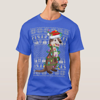 Lange kerstverlichting voor kerstmis Zee Otter Chr T-shirt