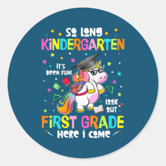 Lange Kindergarten 1ste graad hier kom ik Ronde Sticker