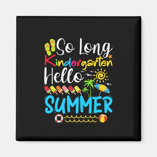 Lange Kindergarten Grade Hallo Summer Magneet (Voorkant)