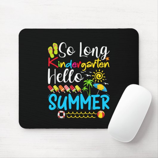 Lange Kindergarten Grade Hallo Summer Muismat (Met muis)