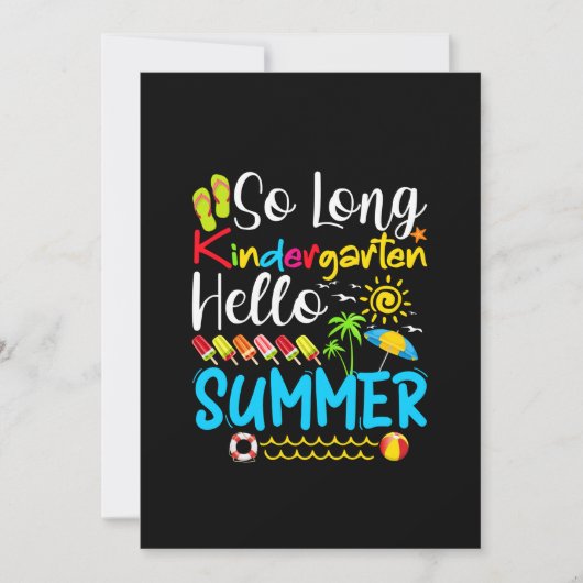 Lange Kindergarten Grade Hallo Summer Save The Date (Voorkant)