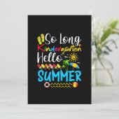 Lange Kindergarten Grade Hallo Summer Save The Date (Staand voorkant)