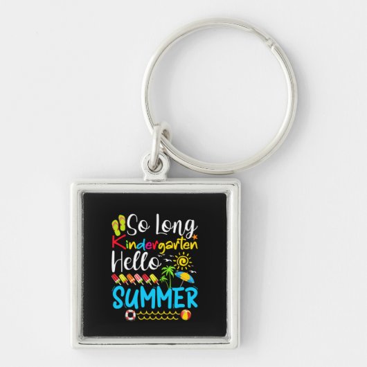Lange Kindergarten Grade Hallo Summer Sleutelhanger (Voorkant)