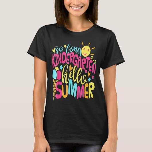 Lange Kindergarten Hallo zomerdag T-shirt (Voorkant)
