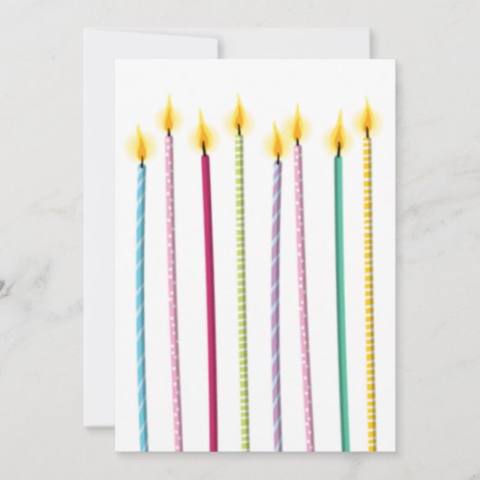 Lange kleurrijke kaarsen Verjaardag Sjabloon Kaart (Voorkant)