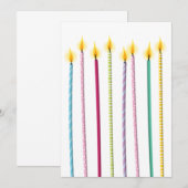 Lange kleurrijke kaarsen Verjaardag Sjabloon Kaart (Voorkant / Achterkant)