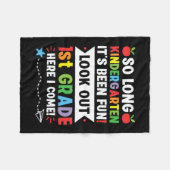 Lange kleuterschool 1e klas hier kom ik studeren fleece deken (Voorkant (Horizontaal))