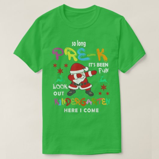Lange kleuterschool, die de kerstman teruggeeft to t-shirt (Design voorkant)