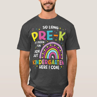 Lange kleuterschool hier kom ik uit Rainbow Gra T-shirt
