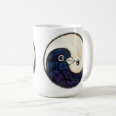 Lange koffie mok met Yin Yang duifjes van rust (Voorkant rechts)