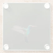 Lange kolibrie tijdens de vlucht glazen onderzetter (Achterkant)