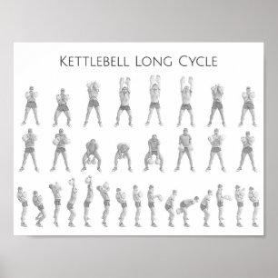 Lange kringloop Kettlebell Poster