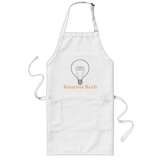 Lange Küchenschürze Kreativer Koch oranger Text Lang Schort (Voorkant)