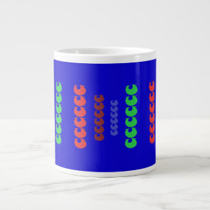 Lange kunst patroon vormen op koninklijk blauw grote koffiekop