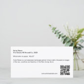 Lange Kunstenaar Sign Galerij Plaquette QR Code Feestdagenkaart (Staand voorkant)
