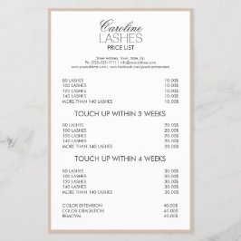 Lange Lash Extensions Cream Boundprice List Flyer