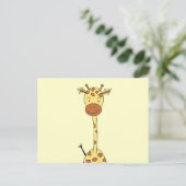 Lange Leuke Giraffe. Het Dier van de cartoon Briefkaart (Staand voorkant)