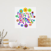 Lange levende Hippies Poster (Keuken)