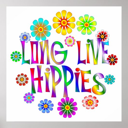 Lange levende Hippies Poster (Voorkant)