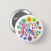 Lange levende Hippies Ronde Button 5,7 Cm (Voorkant /achterkant)