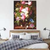 Lange levensduur van de Rozen Tulpen en hyacinten Canvas Afdruk (Insitu (Slaapkamer))