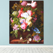 Lange levensduur van de Rozen Tulpen en hyacinten Canvas Afdruk (Insitu (Houten vloer))